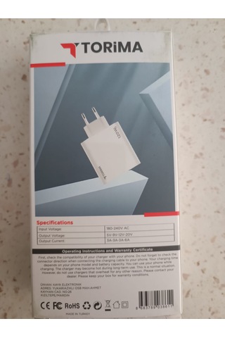 Torima 120w Şarj Cihazı + Hızlı Şarj Destekli Kablo 1-Beyaz