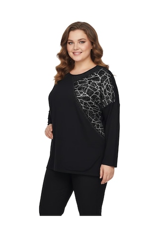Wearon Kadın Siyah Sıfır Yaka Taşlı Bluz Bgl-st05156 Siyah