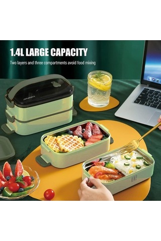 Novahub 304 Çelik 2 Katmanlı Sızdırmaz Kaba - 1.4l Kapasiteli Diğer