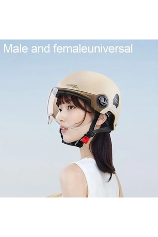 Scooter Emniyet Şapkası Güneşlik İle Erkekler Kadınlar İçin Beyaz