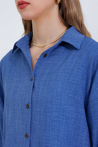 Gabria Keten Ön Düğmeli Takım Indigo