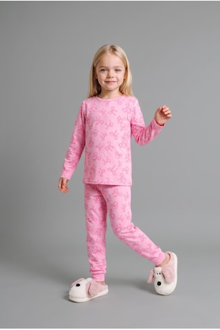 Defacto Uzun Kollu Üst Lastikli Paça Alt Fiyonk Desenli 2li Pijama Takımı Kız Bebek I3904a526auer105 Ekru-er105