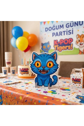 K-pop Derphy Tigers Ayaklı Pano Demon Hunter Huntrix Temalı Mini Fotoğraf Not Panosu 21x20 Cm Çok Renkli