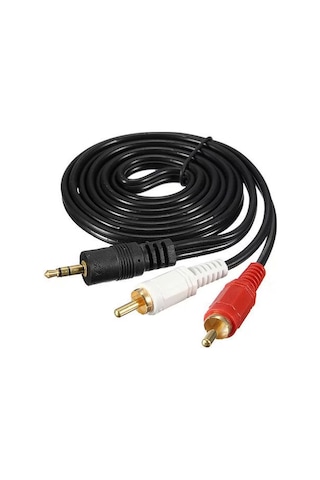 3.5 Mm Stereo Erkek To 2x Rca Erkek Audio Ses Kablosu 1.5m