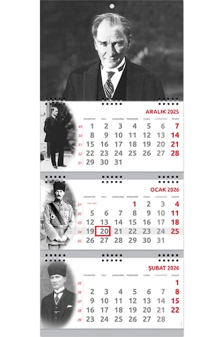 2026 Atatürk Gemici Takvimi Denizci Duvar Takvimi 33 x 77.5 CM