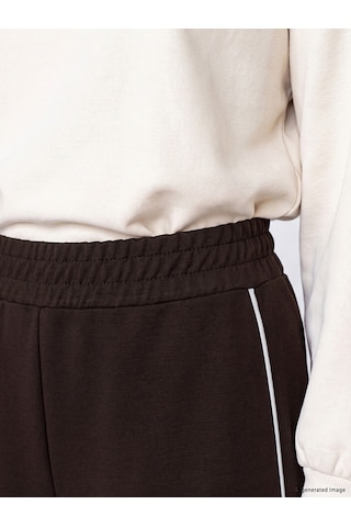 Lcw Modest Kahverengi Şerit Detaylı Soft Touch Kadın Eşofman Altı