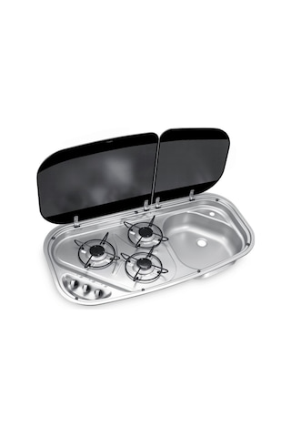 Dometic Hsg 3436 3 Ocaklı. Camlı Gazlı Ocak Ve Evye