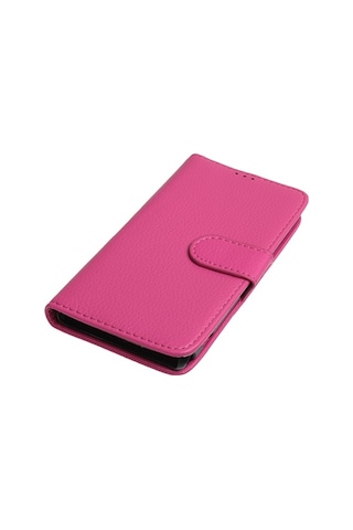 Xperia Z1 Compact İle Uyumlu Kılıf Yan Model Kartlıklı Cüzdanlı Pembe