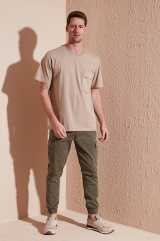 Buratti % 100 Pamuk Relaxed Fit Bisiklet Yaka Erkek T Shirt 5902605 Vizon