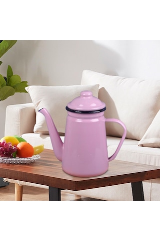 Suntek Magideal Emaye Çaydanlık Su Süt Isıtıcı Soba Ev Mutfak Açık Pembe