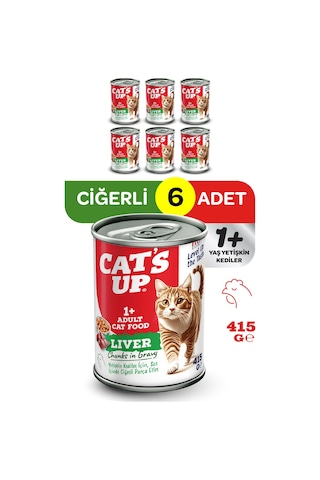Cats Up Yaş Yetişkin Kedi Maması Ciğerli 415gr 6lı