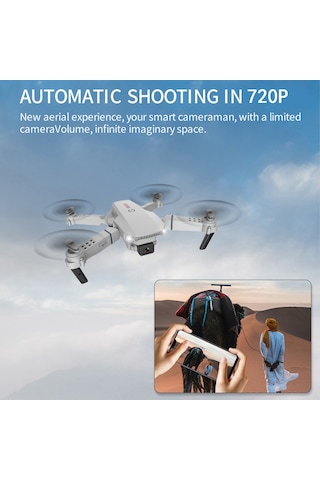 Hombey E88 Çift Kanatlı Uçak, Katlanabilir 720p Kamera, İz Uçuşu, 3d Çevirme, El İşareti Fotoğraf, Siyah, Depolama Çantası İçeren Paket