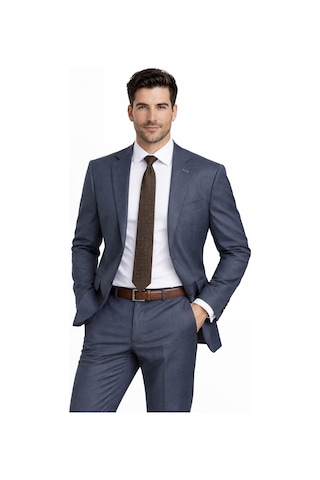 Suitmen Erkek Armürlü 4 Drop Çift Yırtmaçlı Takım Elbise Bgl-st05330 İndigo