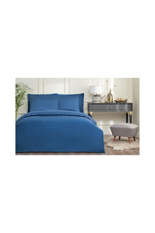 Özdilek Sadem Organik Soft Line Çift Kişilik Saten Nevresim Takımı, 200 X 220 Cm, İndigo Çok Renkli
