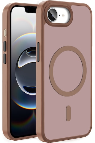 Apple Uyumlu iPhone 17e Kılıf M-safe Şarj Özellikli Mat Arka Yüzey Zore Sio Kapak - Kahverengi