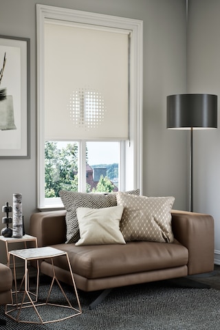 Lazer Kesim Mat Stor Perde, Lazer Kesimli Modern Serisi, M-9002 Ekru Renk Ekru