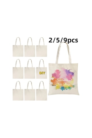 Willowhaven 2/5/9 Parça Sublimasyon Tote Çantası 12.2x14.2 İnç Beige 9 Parça