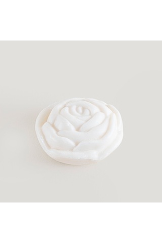 New Rose Gül Desenli Bitkisel Sabun 100 G Beyaz