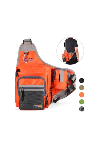 Xindoker Oranj Su Geçirmez Kumaş Balıkçılık Çantası - Çok Amaçlı, Bölmeli Ve Dayanıklı - Olta Gereçlerini Taşıma