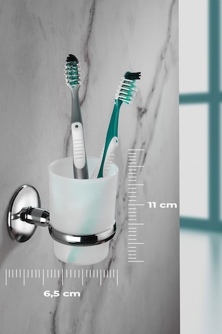 Krom Kaplama Diş Fırçalık Mat Plastik Hazneli S-105 Duvara Monte