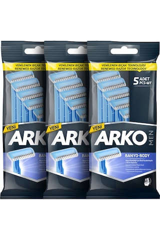 Arko Men Banyo Tıraş Bıçağı 3 x 5'li