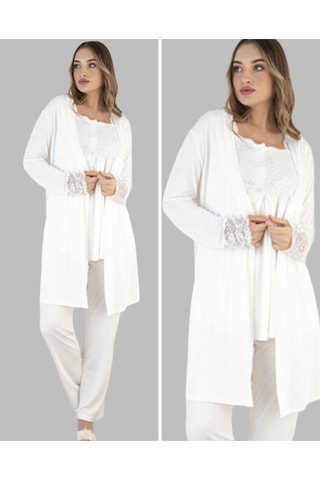 Birolgaye Duchesse 32001 Hamile Lohusa 3 Lü Pijama Sabahlık Tk