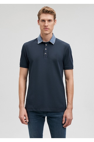 Mavi Yaka Detaylı Lacivert Polo Tişört Fitted / Vücuda Oturan Kesim 062685-28417 No Color