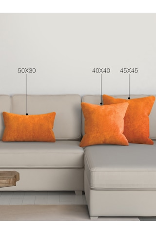 Br Perle Home Daily Series Mandalina Rengi Kırlent Yastık Kılıfı Turuncu