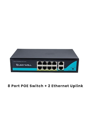 Uniywell 8 Port 10/100mbps Poe Switch & 1000 Mbps Uplink Unıywell