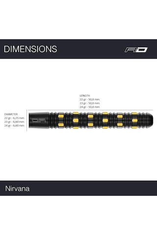 Red Dragon Nirvana % 90 Tungsten Çelik Uçlu Dart Oku