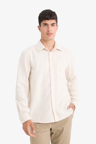 Defacto Regular Fit Polo Yaka Pamuklu Uzun Kollu Gömlek E8181ax25auer140 Ekru-er140
