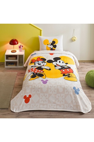 Taç Lisanslı Disney Minnie&mickey Botanictek Kişilik Pamuk Pike Takımı 000000001000049936 Çok Renkli