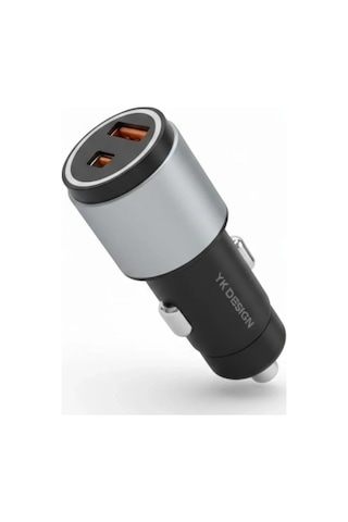 Hızlı Şarj Adaptörü Araç İçi Type-c Ve Usb Girişli 2 Portlu
