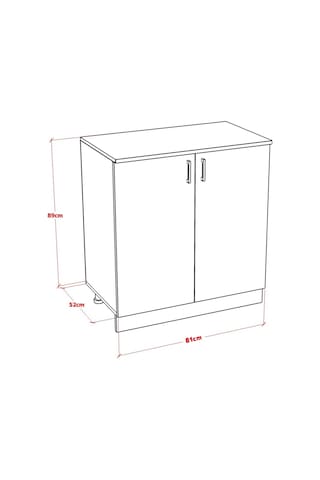 Rivo Alt Modül Mutfak Dolabı 80 Cm Tezgah Dahil Beyaz