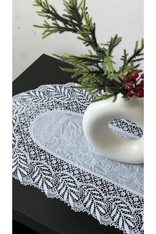 Best Price 34 Beyaz Oval Masa Örtüsü 277990545 Beyaz