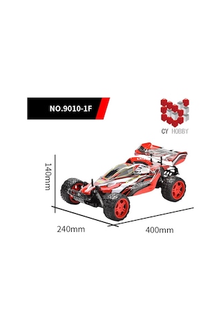 9010-1f 1:10 Kumandalı 40 Cm Dev Off-road Araba Şarjlı, 2.4ghz, Yüksek Hızlı Rc Arazi Aracı - Kırmızı