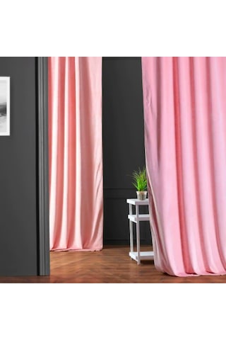 Evdepo Home Deniz Soft Pileli Fon Perde Pembe