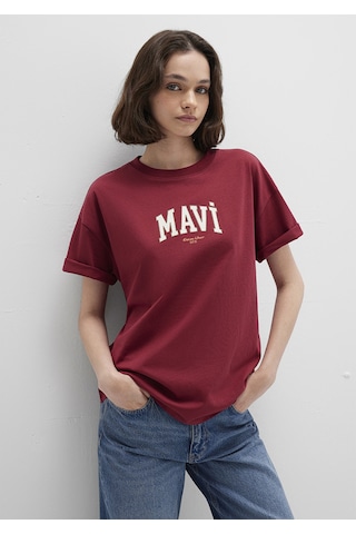 Mavi - Mavi Logo Baskılı Kırmızı Tişört 1613410-70430 Kirmizi