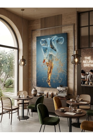 Tablo 60x90 Cm Büyük Boy Kafe Ve Salon Hediyelik Duvar Aksesuarı Ahşap  - Bej