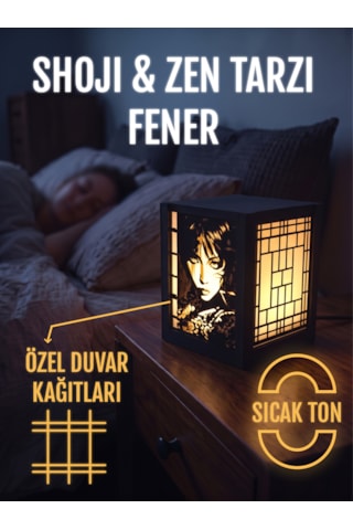 Serie Lumina Shoji Masa Ve Gece Lambası - Modern Portre Klasik Zen Kafes Japon Feneri Sıcak Led Ambiyans Işığı Siyah