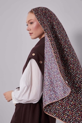 Levidor Mini Yazı Detayi Twill İpek Eşarp-0926 Siyah