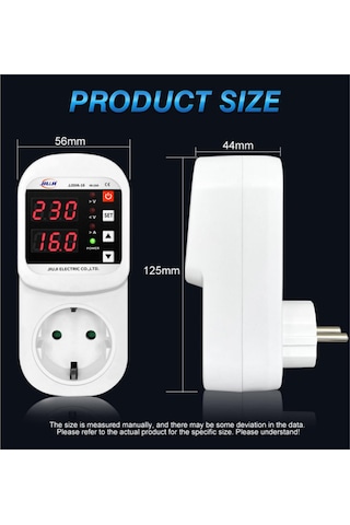 Yaleker 16a Akıllı Prizi Ev Otel Ofis İçin Avrupa Standartı - Aşırı Gerilim Akım Koruması, Otomatik Kurtarma Ve Ekran Göstergesi