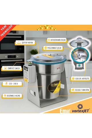 Pul Biber Öğütücü Değirmen Makinesi 1500 Gr 28000 Devir