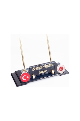 Adalet Bakanlığı Logolu Türk Bayraklı Masaüstü İsimliği