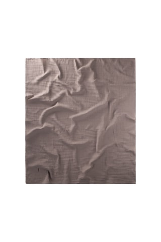 Nakışlı Müslin Battaniye 90x100 Cm Koyu Gri