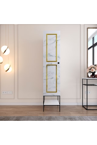 Pasific Home Martin 1 Kapaklı Gardırop Elbise Dolabı Beyaz - Beyaz Mermer
