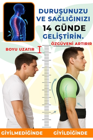 Dik Duruş Korsesi Unisex Kamburluk Önleyici, Çift Balenli, Günlük Ve Spor Elilom Ceku