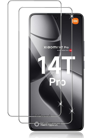 Xiaomi Mi 14t Pro Kılıf Şeffaf Silikon +9h Ekran Koruyucu Cam Set