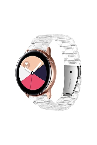 Samsung Galaxy Uyumlu Watch 3 41Mm Kordon 20Mm Şeffaf Baklalı Kordon