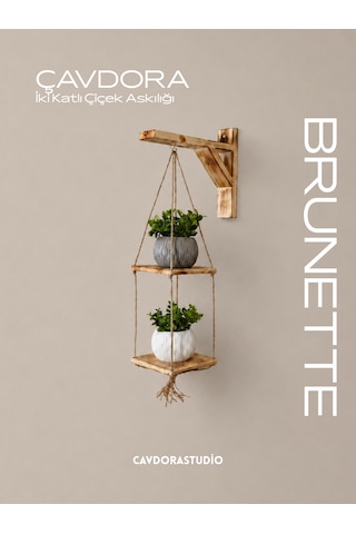 2 Katlı Çiçek Askılığı - Brunette